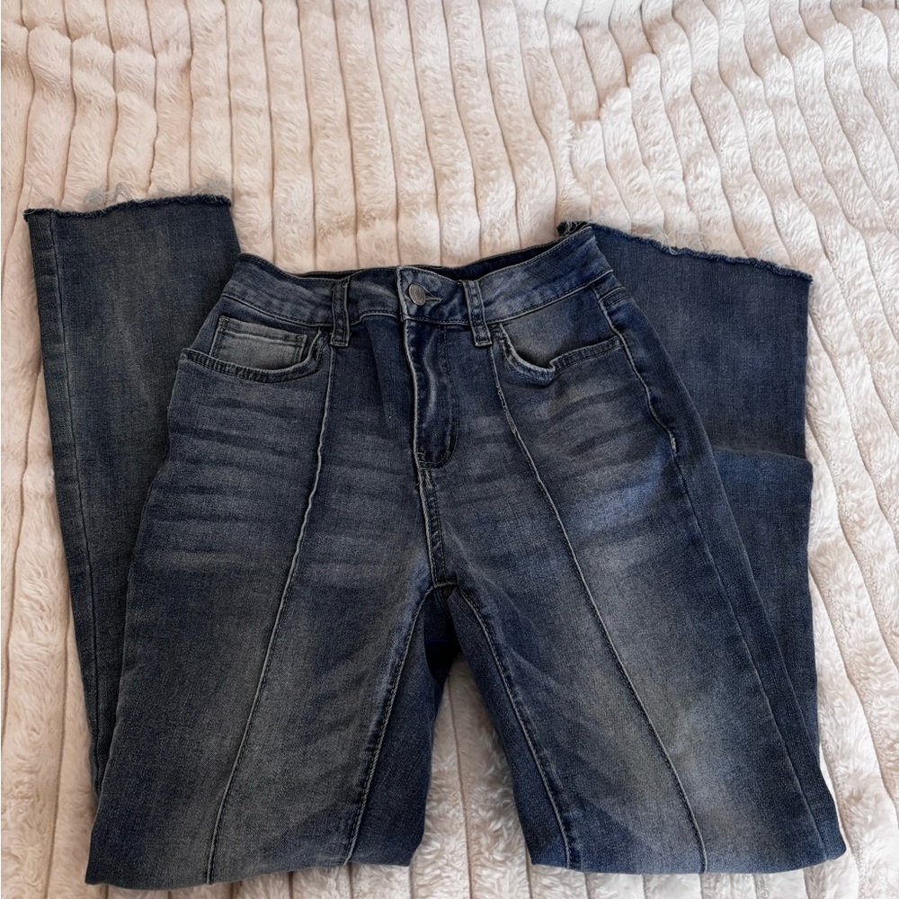 SHEIN Dark Blue Straight Leg Jeans